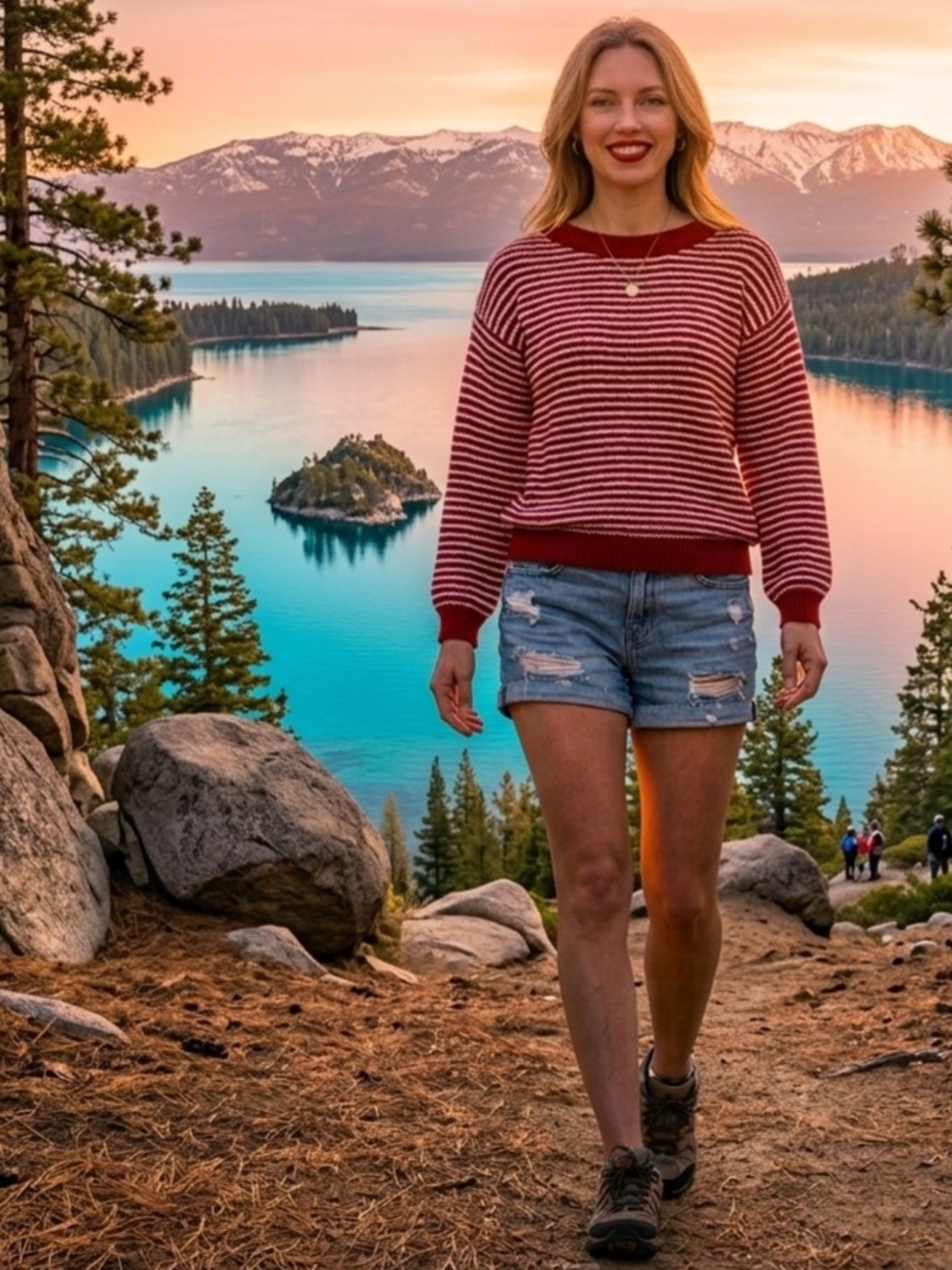 Striped Red and White Knit Sweater